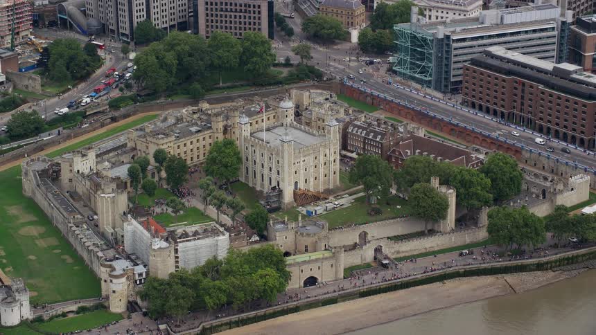 Aerial view of the tower of london