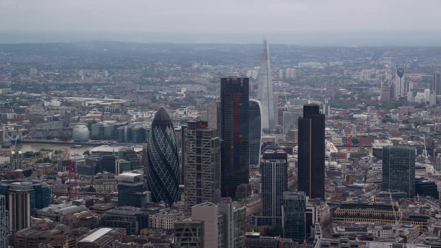 Aerial view of a metropolis during the day