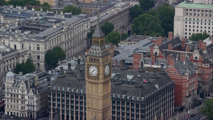 The big ben clock in london is in a tower