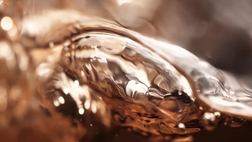 Close up of brown liquid
