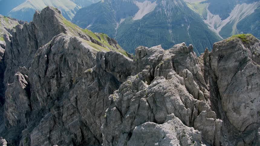 Mountain peaks at midday