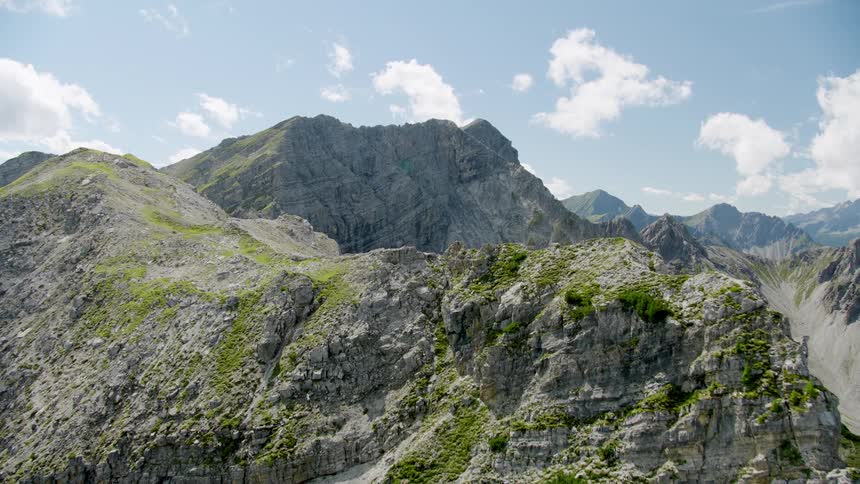Aerial view of a mountain range