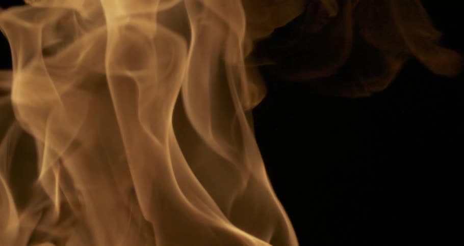Flames of a bonfire slowly burning