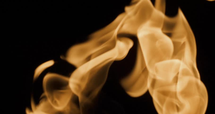 Flames shining at night