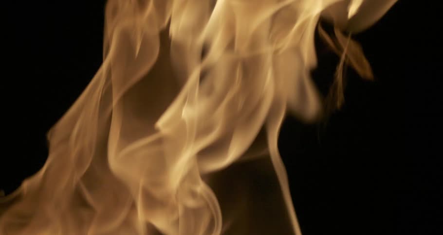 Bonfire flames burning slowly