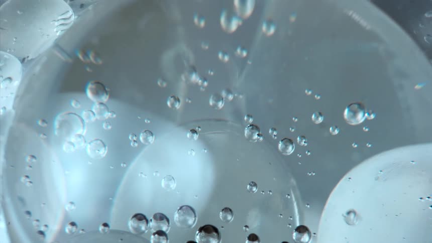 Liquid with abstract bubbles in motion