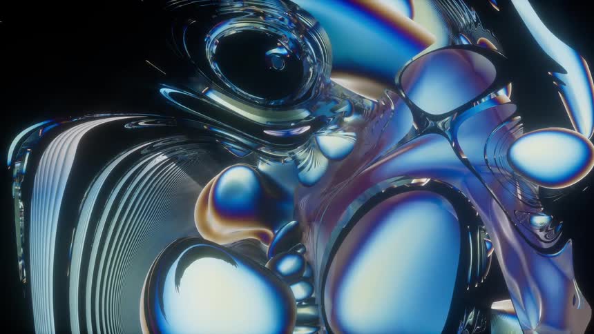 3D rendering of abstract silver fractal background
