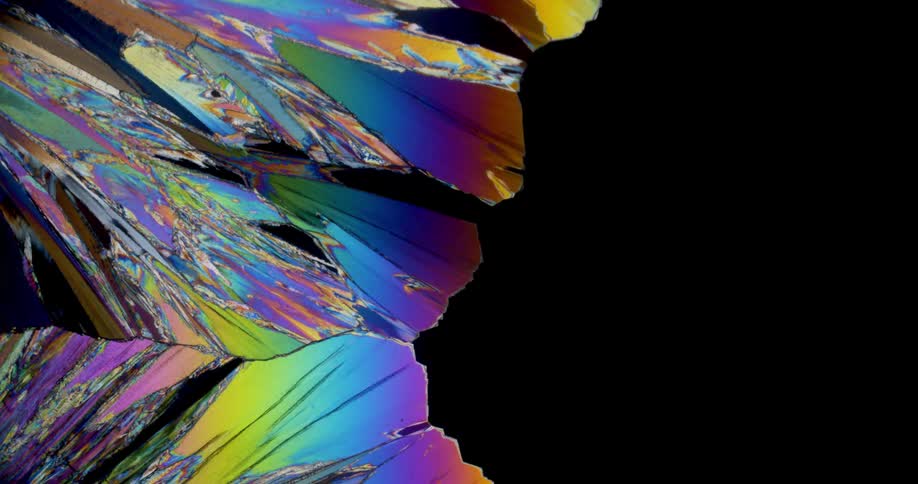 Erythritol microcrystals forming under microscope