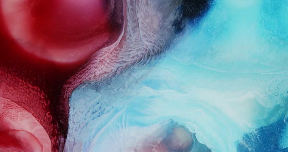 Moving fluid inks shapes reflecting light
