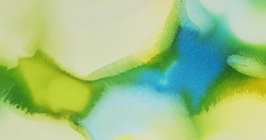 Abstract shapes created with flowing pearl inks background