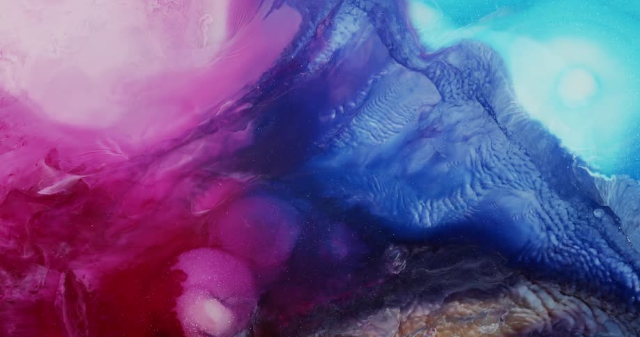 Space like abstract of flowing liquid metallic inks