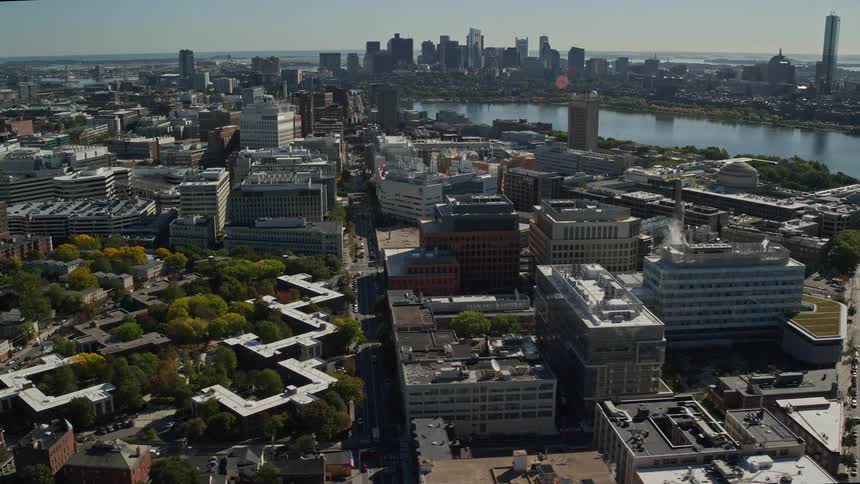 Aerial view of the city downtown at daytime