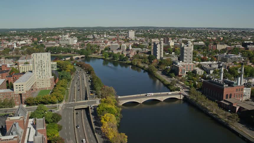 A long river that crosses a large city