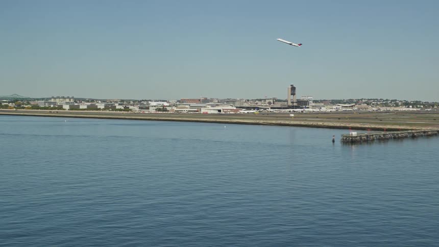 A plane takes off from the airport