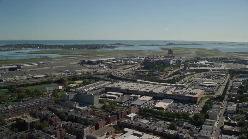 Horizon of an urban city by the sea