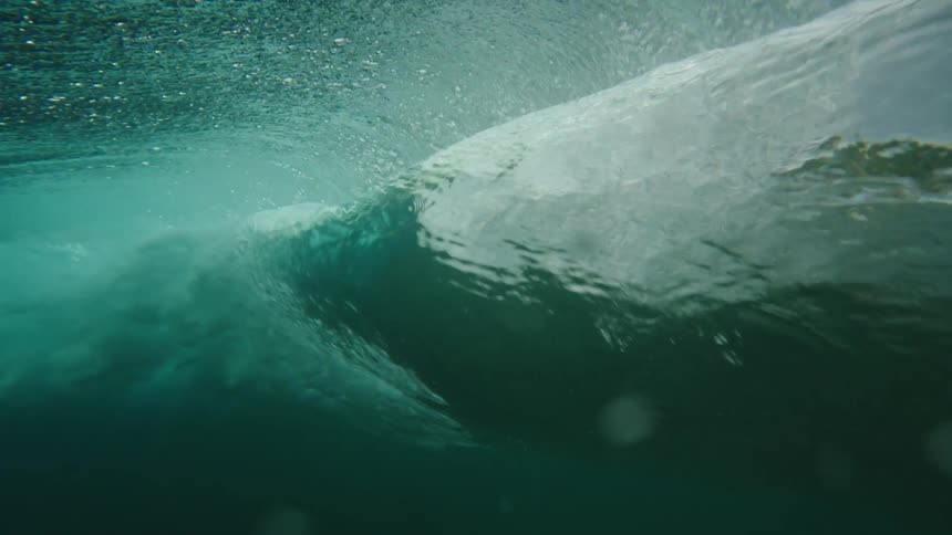 View from inside the sea of a wave