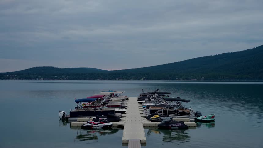 Boats at the dock at sunset