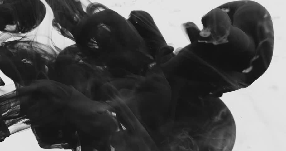 Black abstract ink in motion