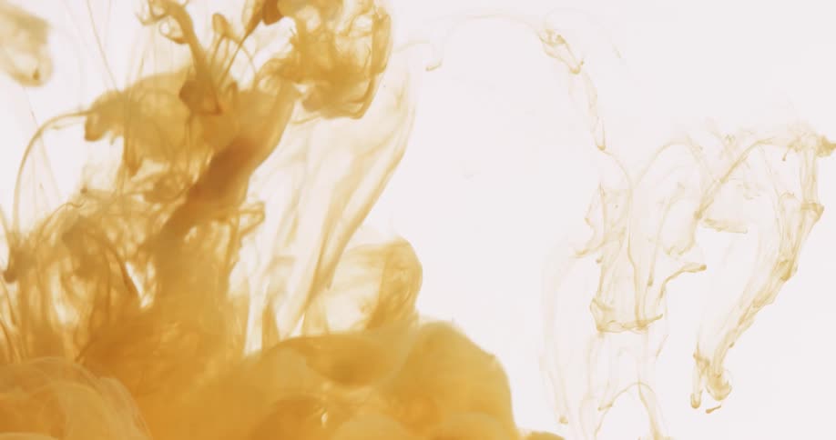 Yellow abstract smoke in motion on a white background