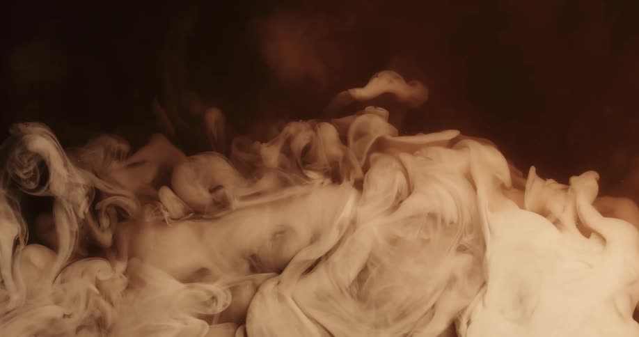 The white smoke shoots down