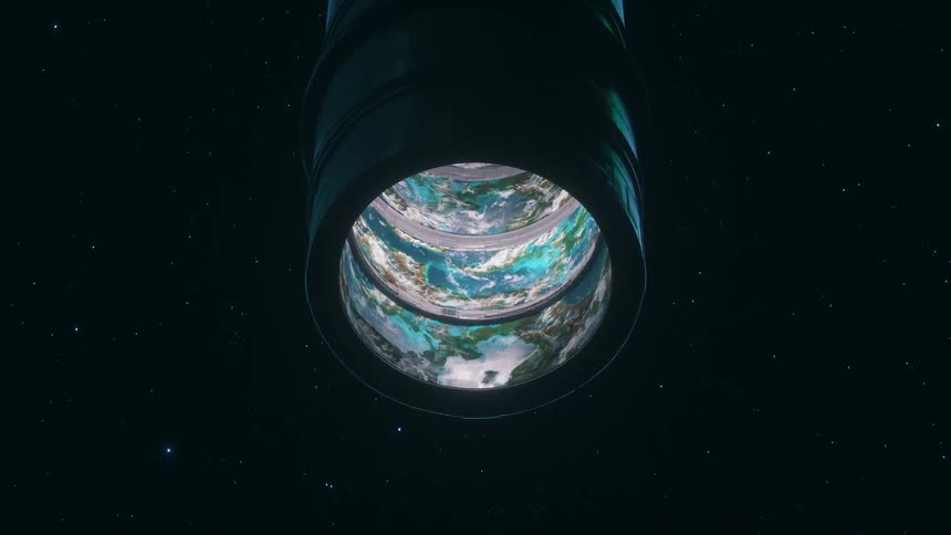 Approaching a giant megastructure in space