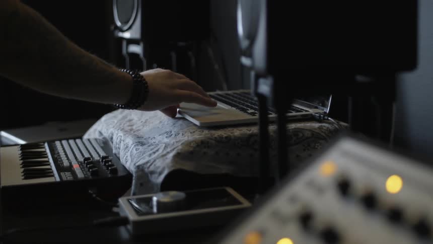A man is using a laptop