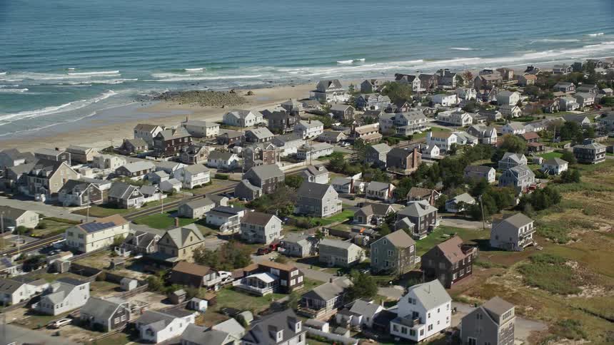 Residential neighborhood is bounded by beach and river