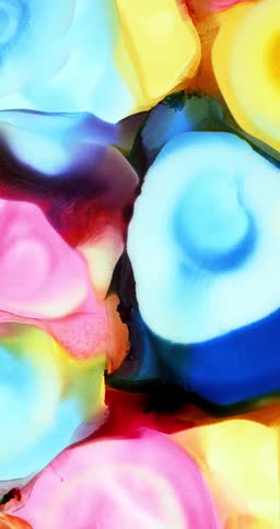 Smoothly flowing abstract inks on a vertical background
