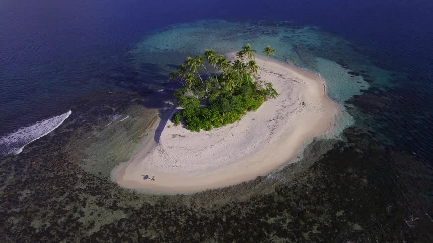 The small island is empty