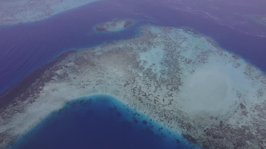 Aerial view of a small island in the ocean