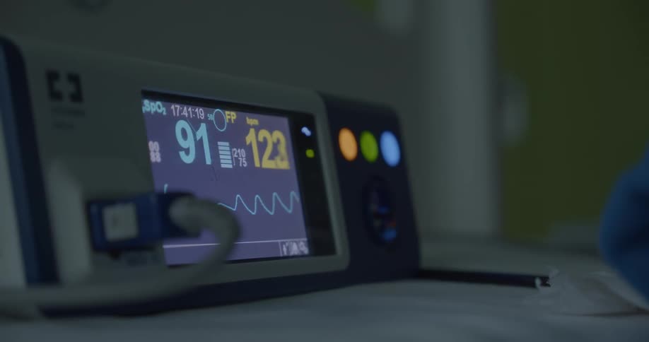 A closeup of a heart rate monitor on a table