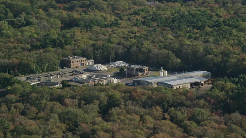 Aerial photo of the wixom wastewater treatment plant