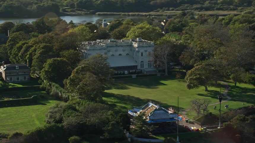 Aerial view of marble house historical place museum