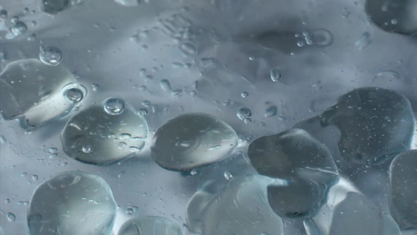 Bubbles float around in the water