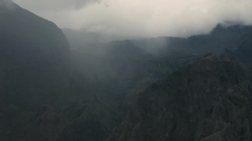 Fog and clouds are covering the mountains
