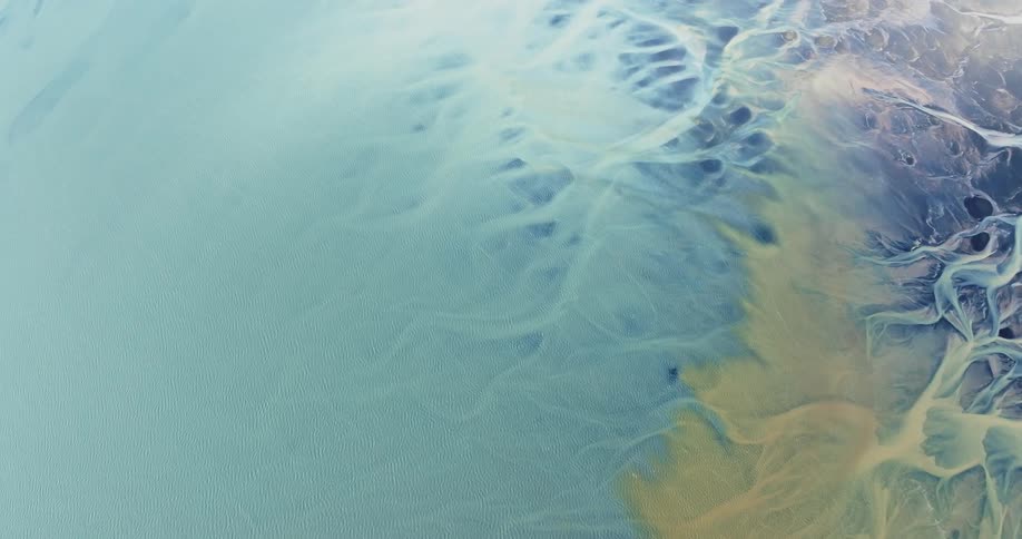 Blue and yellow glacier rivers patch