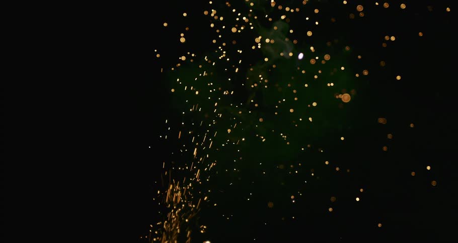 Fireworks releasing sparks into the night sky