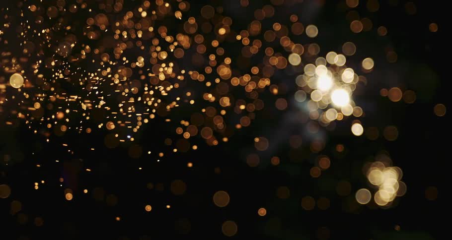 Multiple fireworks display in the sky at night