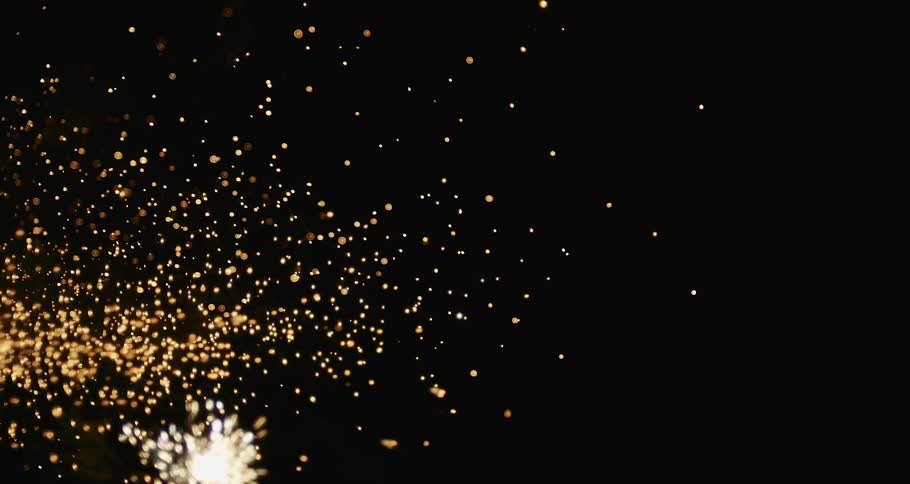 Fireworks releasing sparks into the night sky