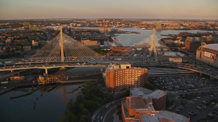 Aerial view panorama of a metropolitan city by the seaside