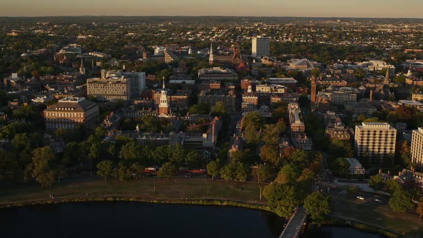Aerial panorama of a city by the sea