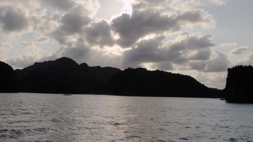 Boater enjoy a cloudy day on a lake