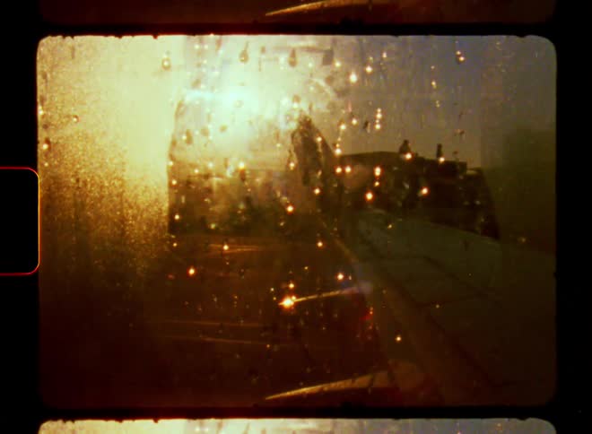 Internal view of the airplane wing with the suns reflection on the window
