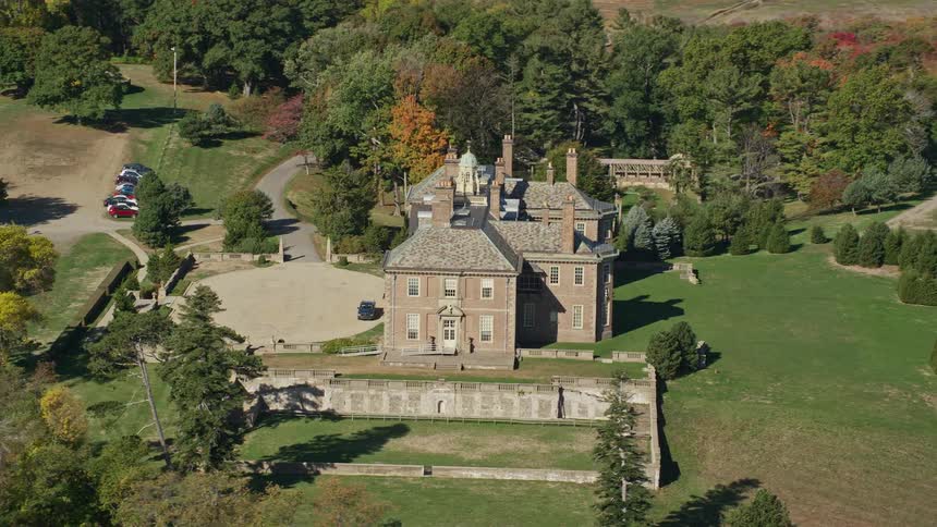 A mansion is on the hill