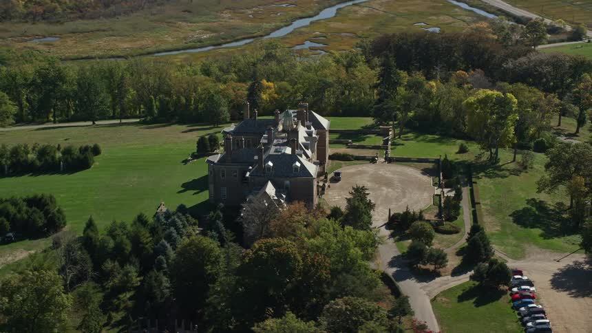 A mansion is on the hill