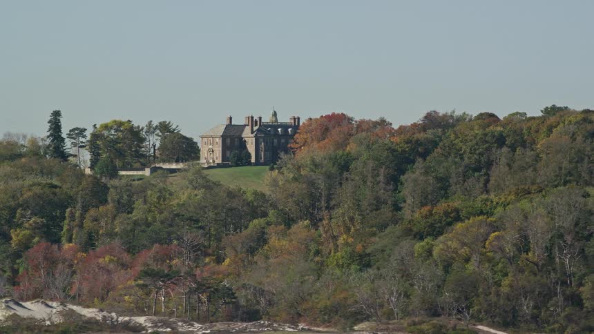 A mansion is on the hill