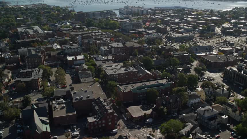 An aerial view of a residential neighborhood in a rural community