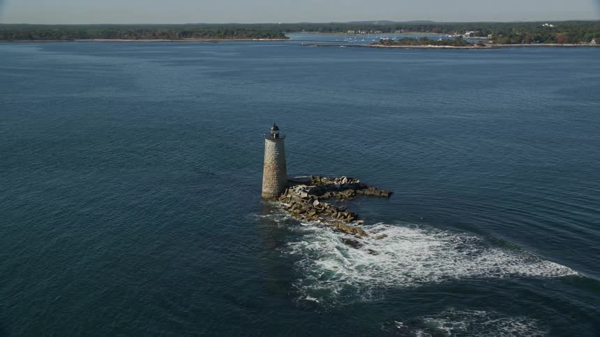 Aerial panorama of a fort in the middle of the sea