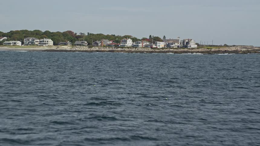 Homes line the shore