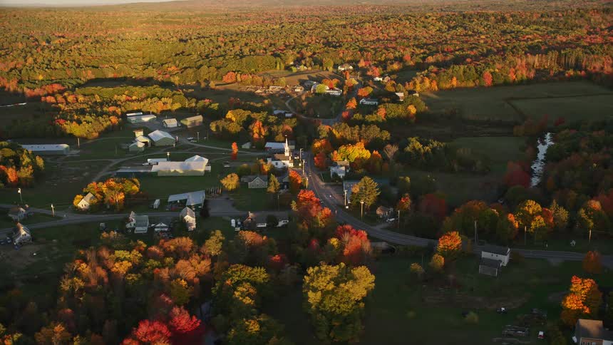 Skyline of small rural town during daytime